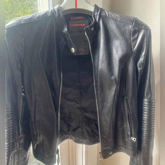 Prada | Jackets & Coats | Authentic Prada Leather Jacket | Poshmark